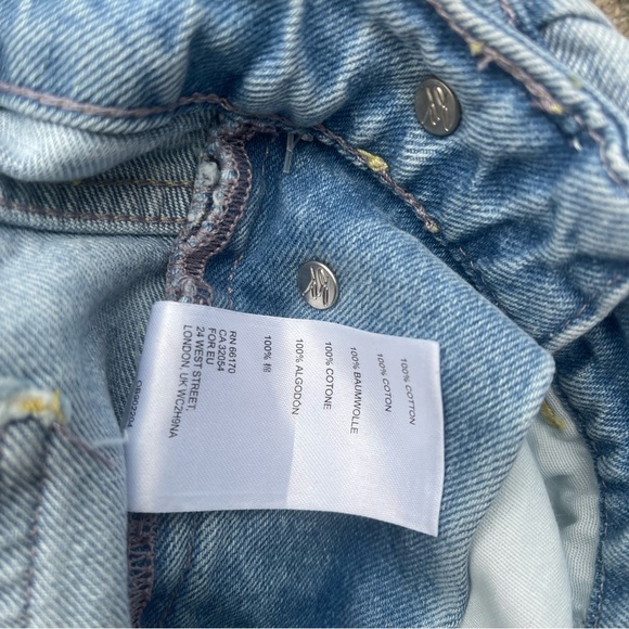 We The Free Distressed Jean Shorts Overalls (Shortalls) Size 27 - Picture 6 of 8